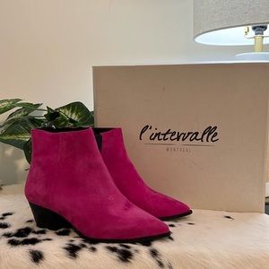 L’Intervalle Pink Suede Booties - Never Worn